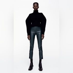 Zara Faux Leather Legging Green.